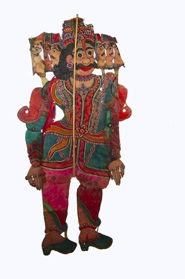 Lot 597 - Two large 1920s Rajasthan shadow puppets