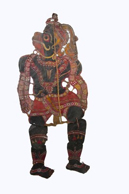 Lot 597 - Two large 1920s Rajasthan shadow puppets