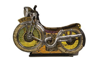 Lot 618 - A rare Lakin (England) wooden Fairground motorbike circa 1930