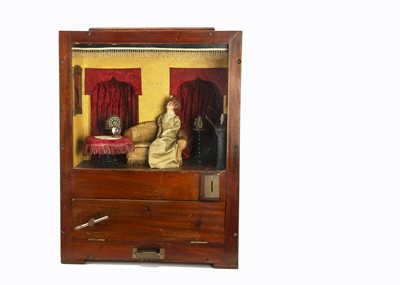 Lot 623 - An extremely rare and probably unique John Dennison of Leeds (British) counter-top clockwork Penny in Slot fortune telling machine circa 1890