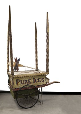 Lot 631 - A rare late 19th century English Fairground Ice Cream hand cart