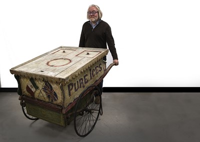 Lot 631 - A rare late 19th century English Fairground Ice Cream hand cart