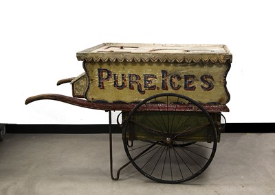 Lot 631 - A rare late 19th century English Fairground Ice Cream hand cart