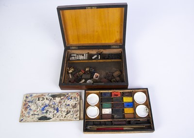 Lot 643 - A late 19th century Dessin & Lavis wooden paint box
