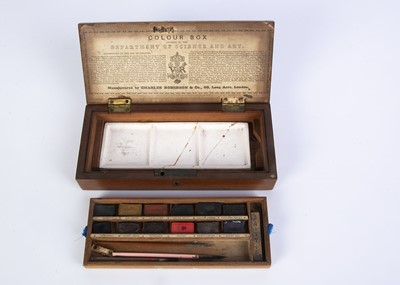 Lot 644 - A Charles Roberson wooden Colour Box circa 1900