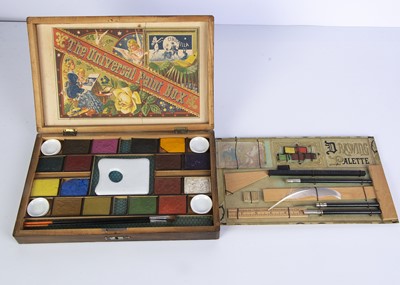 Lot 645 - The Universal Paint Box child’s late 19th century paint and drawing box