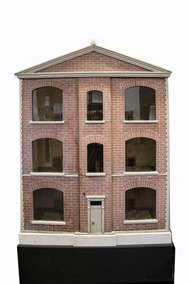 Lot 649 - A large late 19th century painted wooden dolls’ house