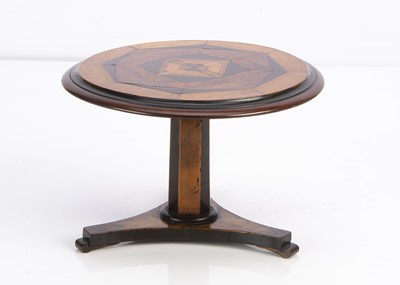 Lot 653 - A 19th century apprentice tripod table with specimen wood parquetry top