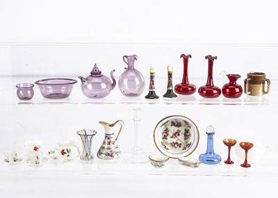 Lot 658 - Dolls’ house porcelain and glass