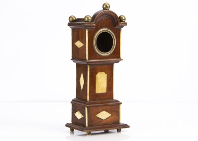 Lot 666 - A 19th century oak and bone longcase clock pocket watch holder