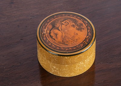 Lot 673 - An early 19th century Tonbridgeware whitewood love token box