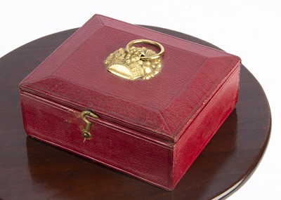 Lot 691 - An early 19th century small red leather box