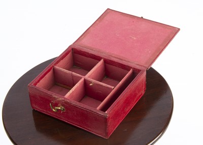 Lot 691 - An early 19th century small red leather box