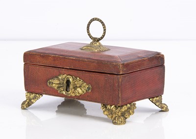 Lot 693 - An early 19th century small red leather box