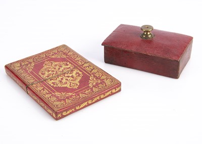 Lot 694 - A 19th century gilt tooled red Moroccan leather card case