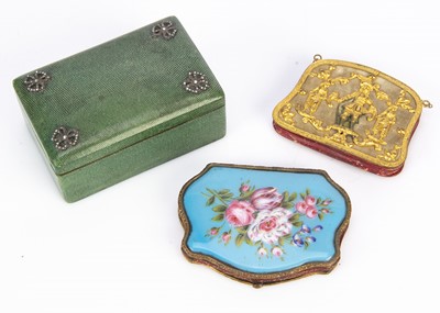 Lot 705 - A late 19th century green stained snakeskin covered box