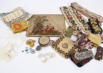 Lot 713 - Textiles and buttons