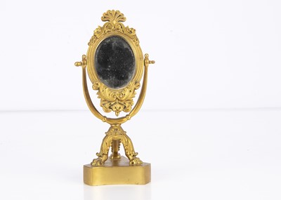 Lot 730 - A 19th century small ormolu hinged mirror