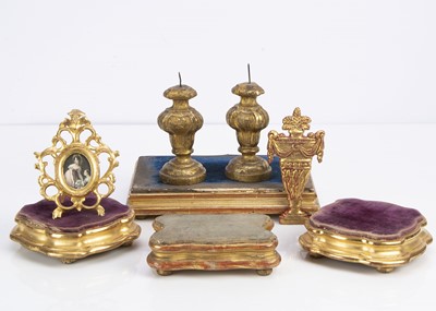 Lot 744 - Four gilded wooden stands
