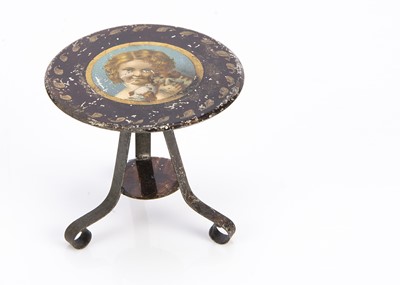 Lot 750 - A German 19th century painted dolls’ house tripod table