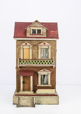Lot 761 - A German late 19th century red roof dolls’ house seaside villa from the Faith Eaton collection