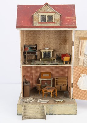 Lot 761 - A German late 19th century red roof dolls’ house seaside villa from the Faith Eaton collection