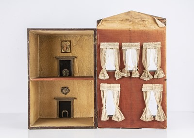 Lot 763 - A small late 19th century Silber & Fleming type boxed back dolls' house
