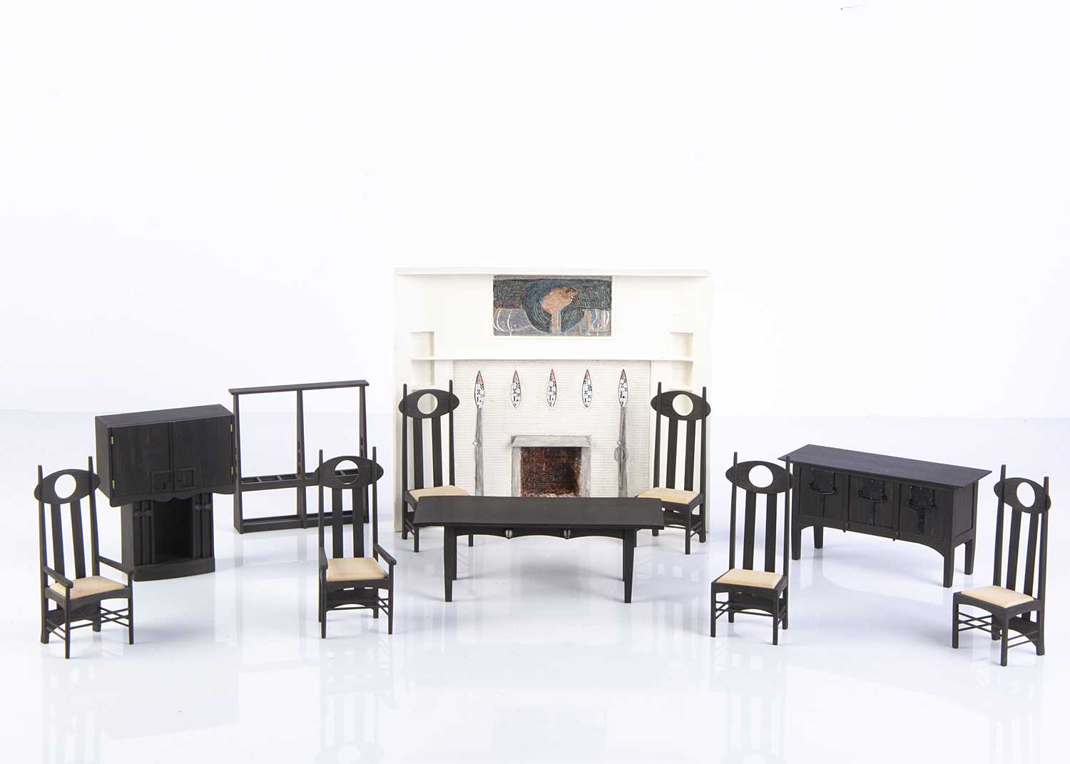 Lot 766 - Clive Felton dolls’ house Charles Rennie Mackintosh furniture