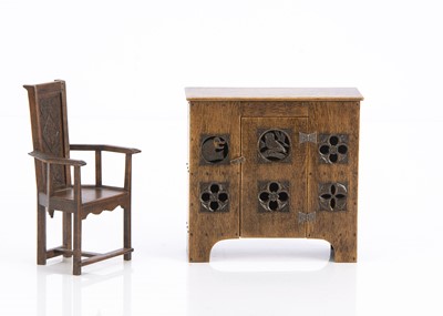Lot 770 - Two fine David Hurley artist miniature 15th and 17th century dolls’ house furniture