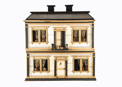 Lot 802 - A rare late 19th century Christian Hacker painted wooden dolls’ house