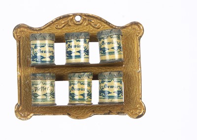 Lot 818 - A German tinplate dolls’ house spice rack