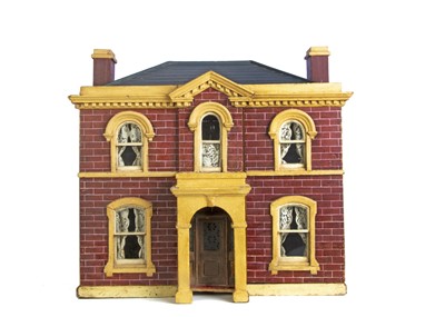 Lot 825 - A late 19th century English painted wooden dolls’ house