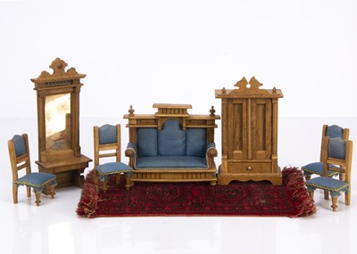 Lot 837 - Early 20th century oak dolls’ house furniture