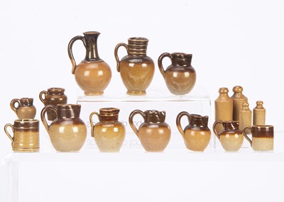 Lot 841 - Sixteen English stoneware dolls’ house vessels