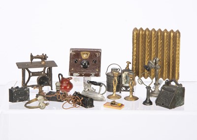 Lot 849 - German metal dolls’ house technology and chattels