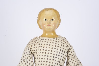 Lot 950 - A German 19th century papier-mache shoulder head child doll