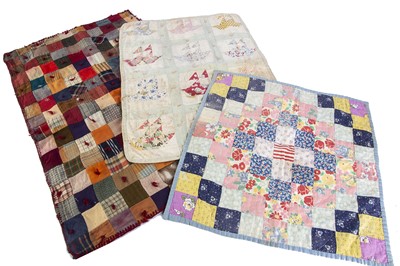 Lot 961 - Three doll’s patchwork quilts