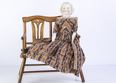 Lot 1026 - A 19th century bisque shoulder head doll