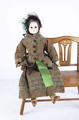 Lot 1029 - An interesting pale bisque shoulder-head doll