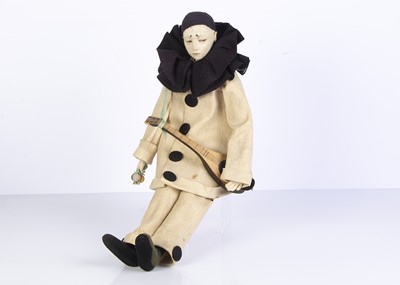 Lot 1033 - A 1920s Lenci Pierrot felt doll