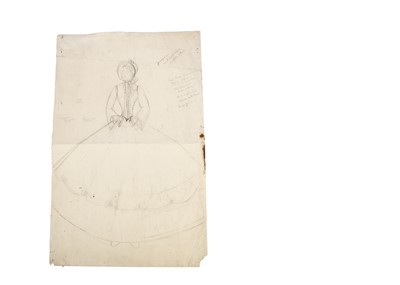Lot 1050 - A rare original Norah Wellings sketch design for a Old English lady 1920-30s