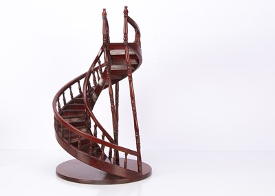 Lot 1092 - A recent wooden spiral staircase doll or shopwindow display stand