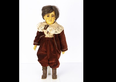 Lot 1104 - An artist wax boy doll by Gillie Charlson 1977