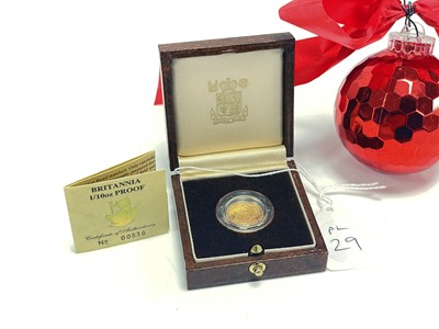 Lot 29 - A Royal Mint 1987 Britannia 1/10 oz Proof Gold Coin