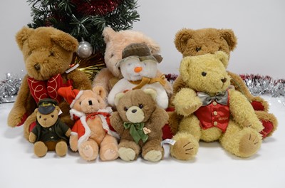 Lot 40 - Seven modern Christmas related and other Teddy bears