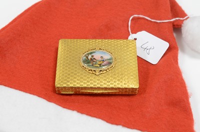 Lot 48 - An Italian gilt metal, enamel and paste set hinged box