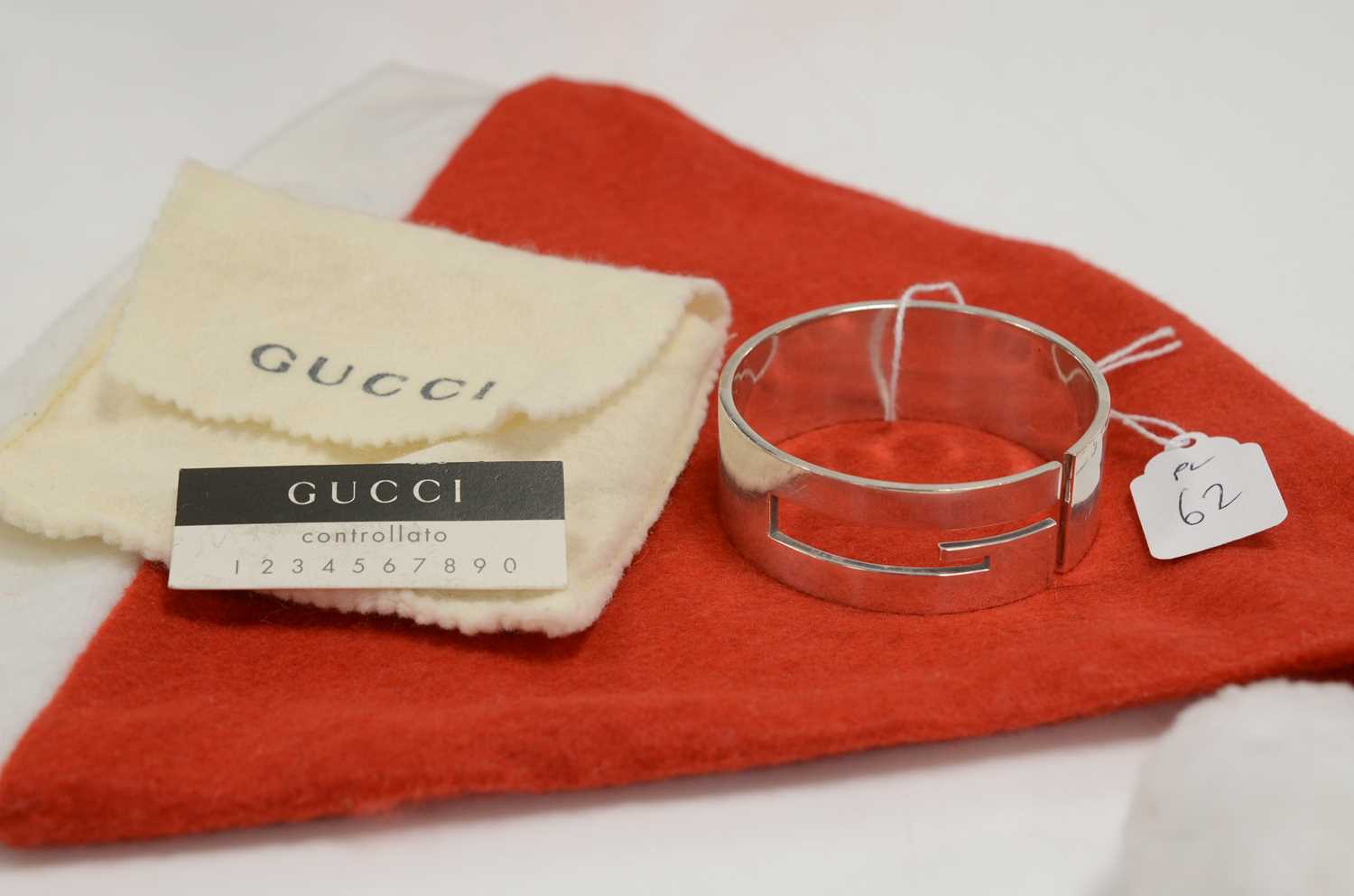Lot 62 - A modern Gucci silver cuff bangle
