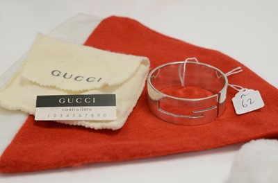 Lot 62 - A modern Gucci silver cuff bangle