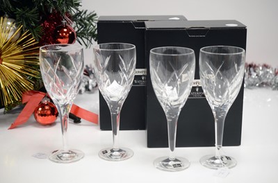 Lot 76 - A set of four modern Waterford Lead Crystal Signature Wine glasses by John Rocha