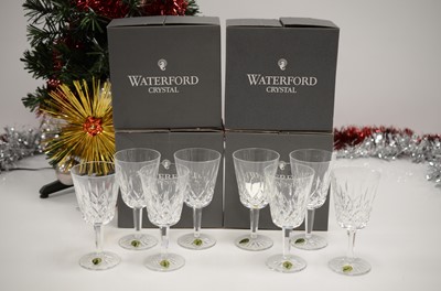 Lot 82 - A set of eight modern Waterford Lead Crystal Lismore Goblet wine glasses